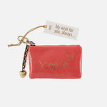Sentiment Pouch in Polished Leather - Pink Mirage XOXO
