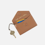 Goldie Card Case In Pebbled Leather - Brown Sugar