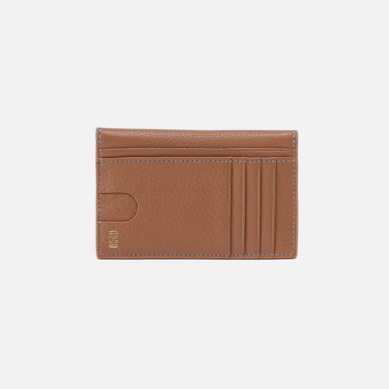 Goldie Card Case In Pebbled Leather - Brown Sugar