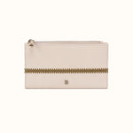 Jill Large Bifold Wallet In Polished Leather - Pale Flax- FOL