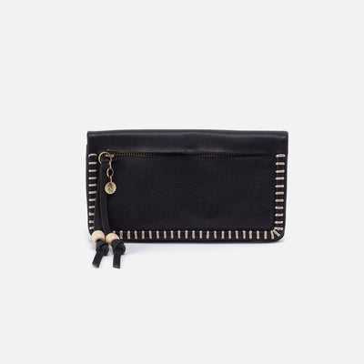 Lumen Continental Wallet In Cloud Leather - Black