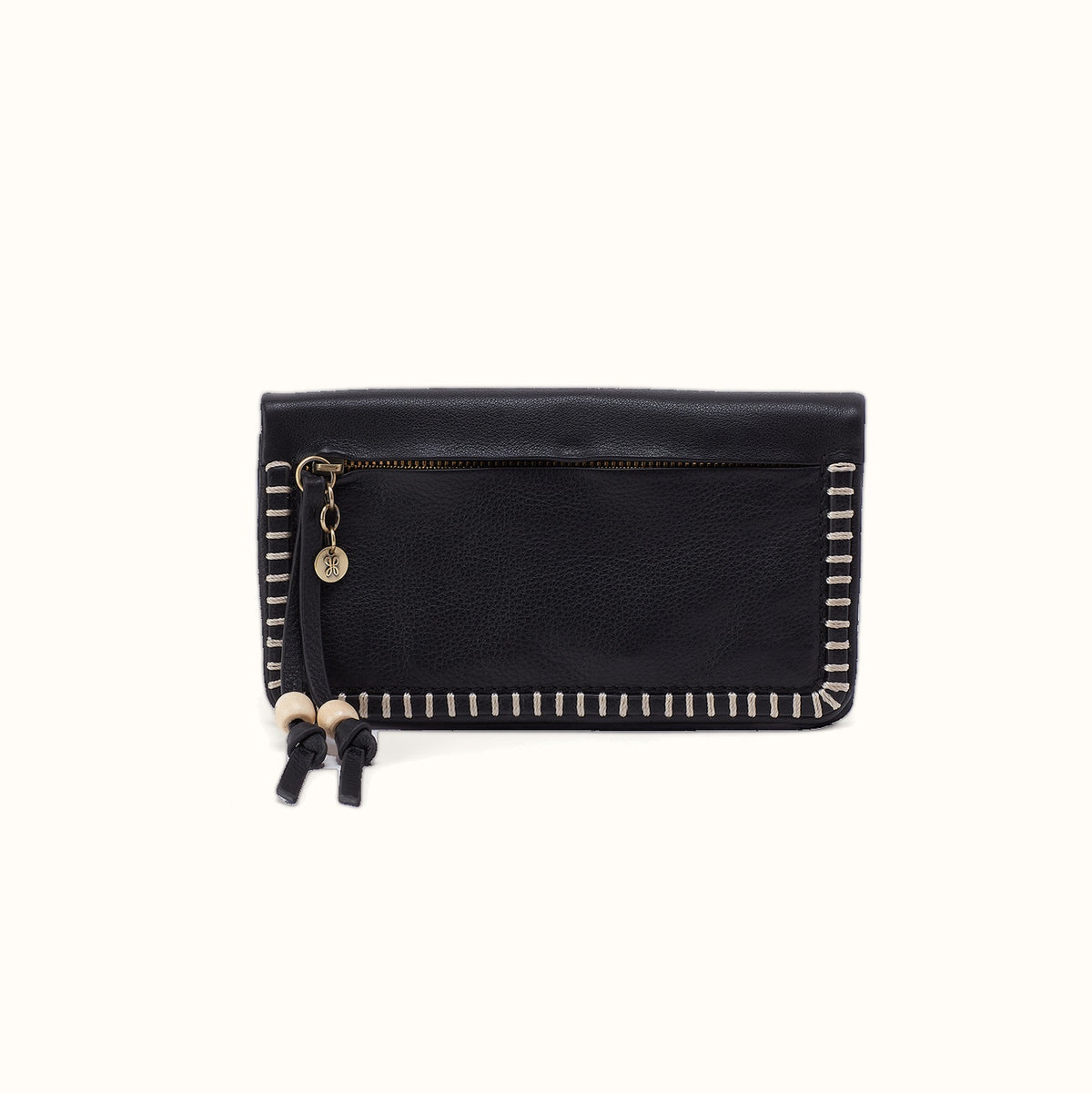 Lumen Continental Wallet In Cloud Leather - Black- FOL