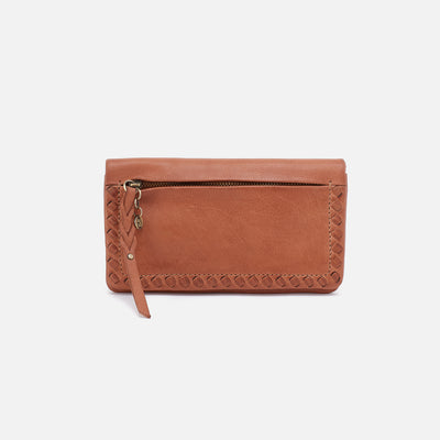 Lumen Continental Wallet In Washed Leather - Harvest Wheat