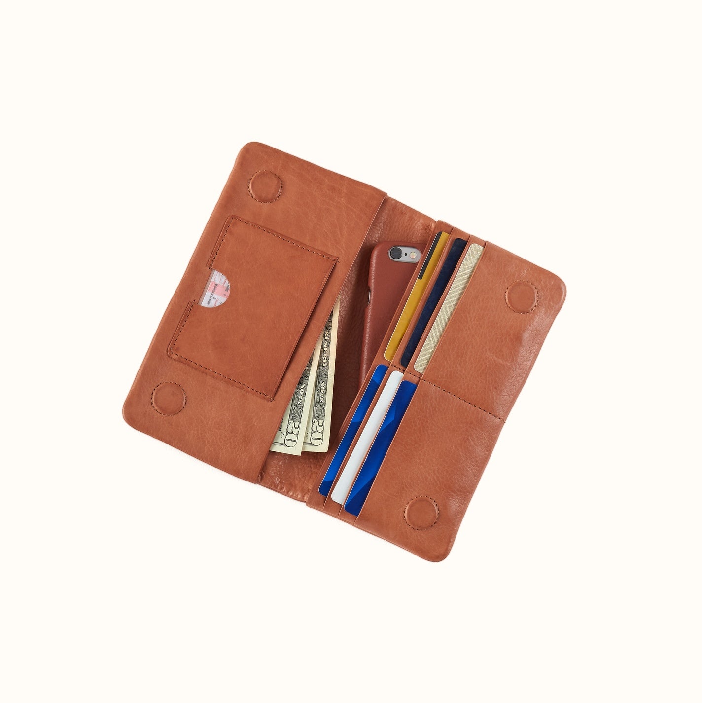Lumen Continental Wallet in Washed Leather - Harvest Wheat – HOBO