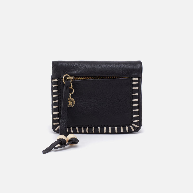 Lumen Mini Wallet In Cloud Leather - Black