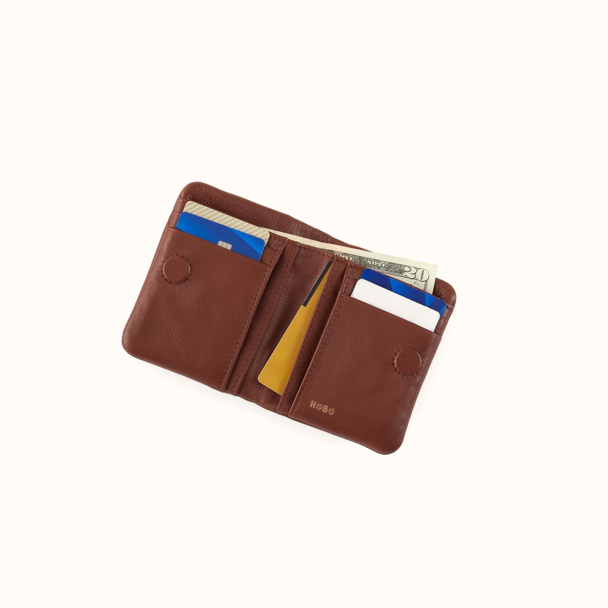 Lumen Mini Wallet In Cloud Leather - Cocoa Bean