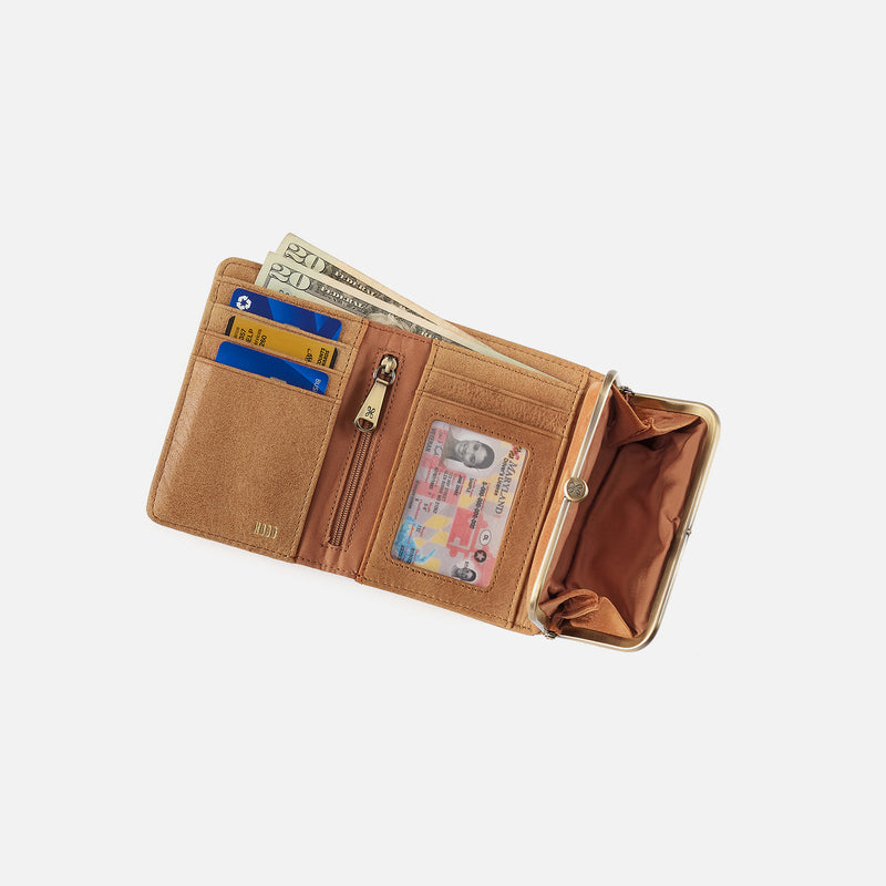 Robin Compact Wallet In Buffed Leather - Whiskey