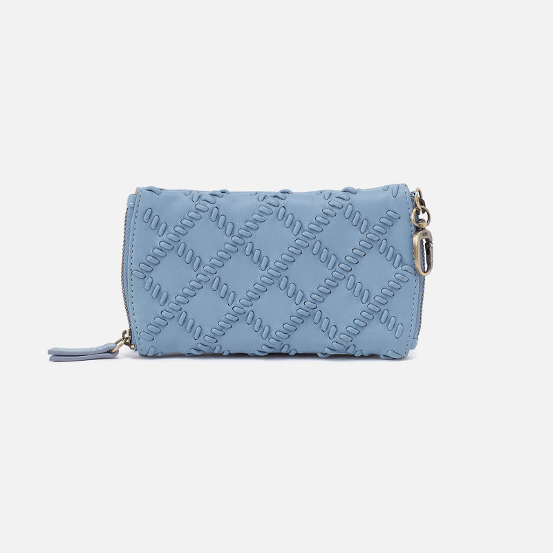 Spark Double Eyeglass Case In Cloud Leather - Bluebell