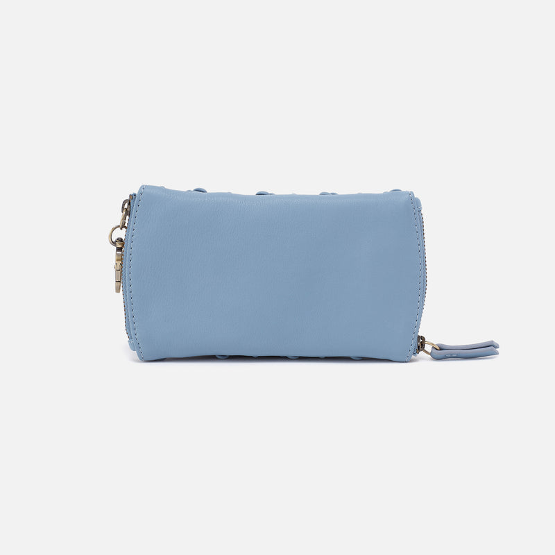 Spark Double Eyeglass Case In Cloud Leather - Bluebell