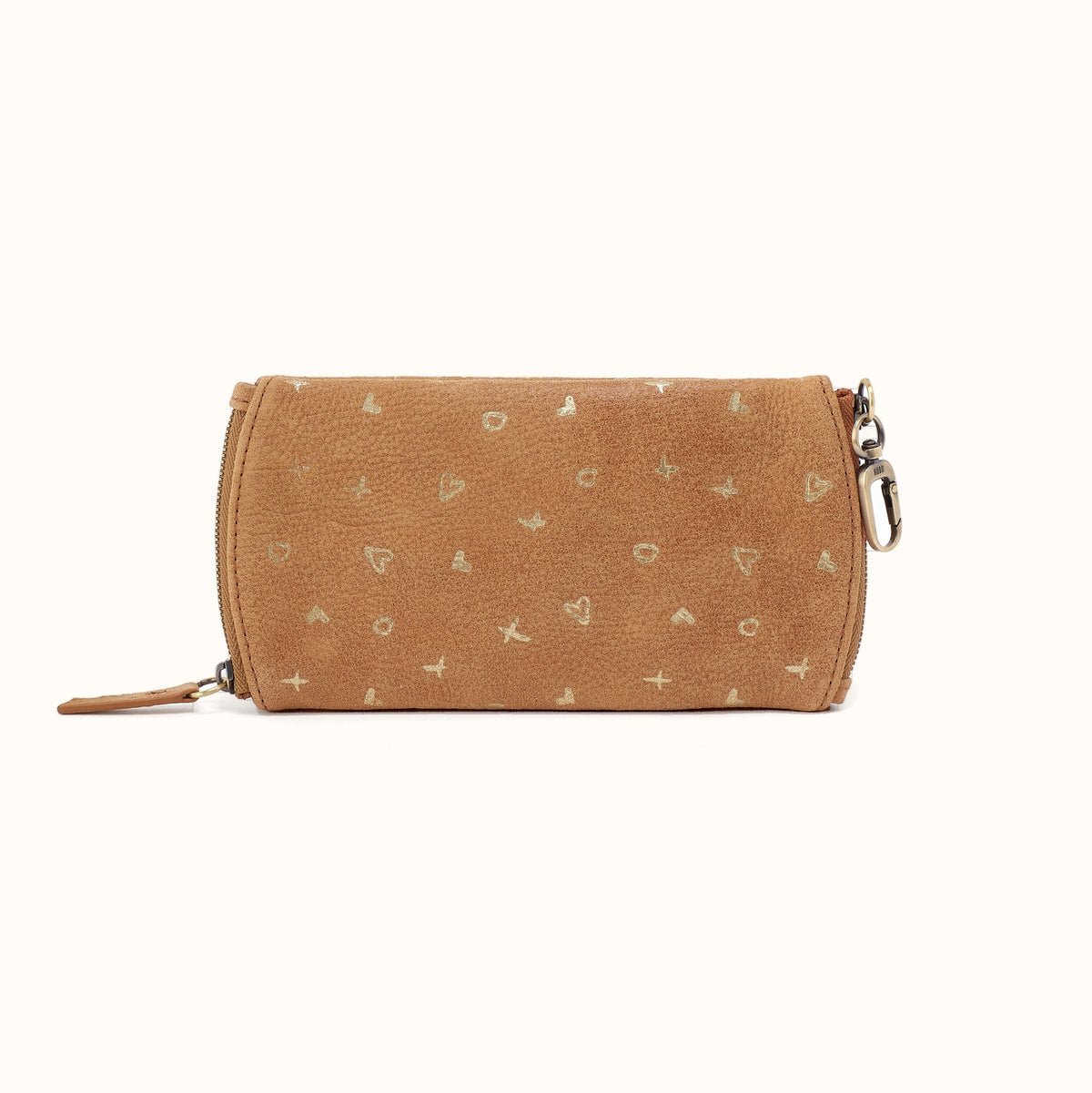 Spark Double Eyeglass Case In Buffed Leather - Whiskey- FOL