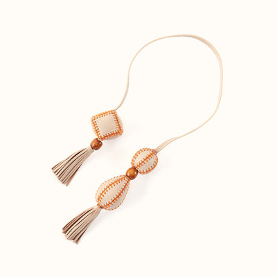Oregon Chandelier Charm in Pebbled Leather - Stonewash