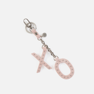 Xo Keychain In Buffed Leather - Blossom