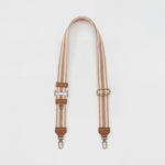 Webbing Guitar Strap In Pebbled Leather - Timber Brown