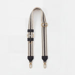 Webbing Guitar Strap In Pebbled Leather - Black