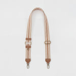 Webbing Guitar Strap In Pebbled Leather - Brown Sugar