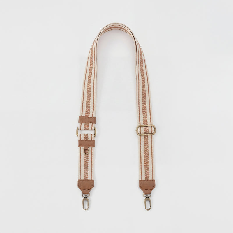 Webbing Guitar Strap In Pebbled Leather - Brown Sugar