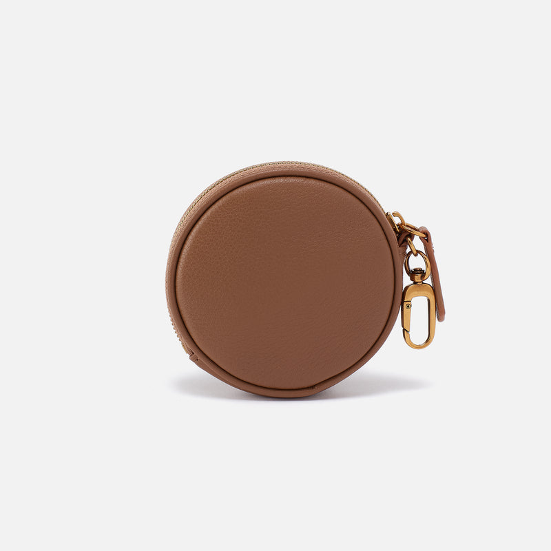 Revolve Small Bag Charm In Pebbled Leather - Timber Brown