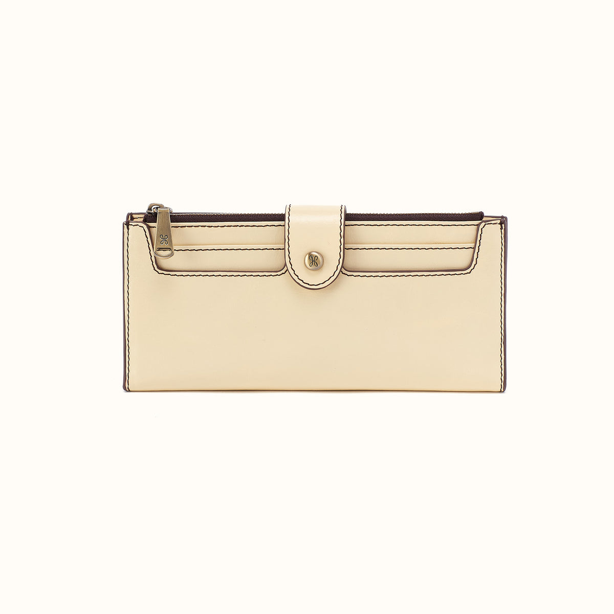 Dunn Continental Wallet in Polished Leather - Butter Yellow- FOL