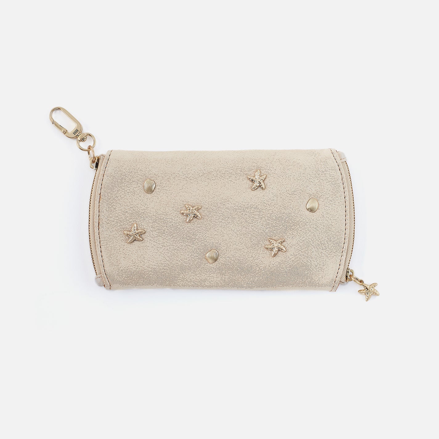 Spark Double Eyeglass Case in Metallic Leather - Sand Shimmer – HOBO