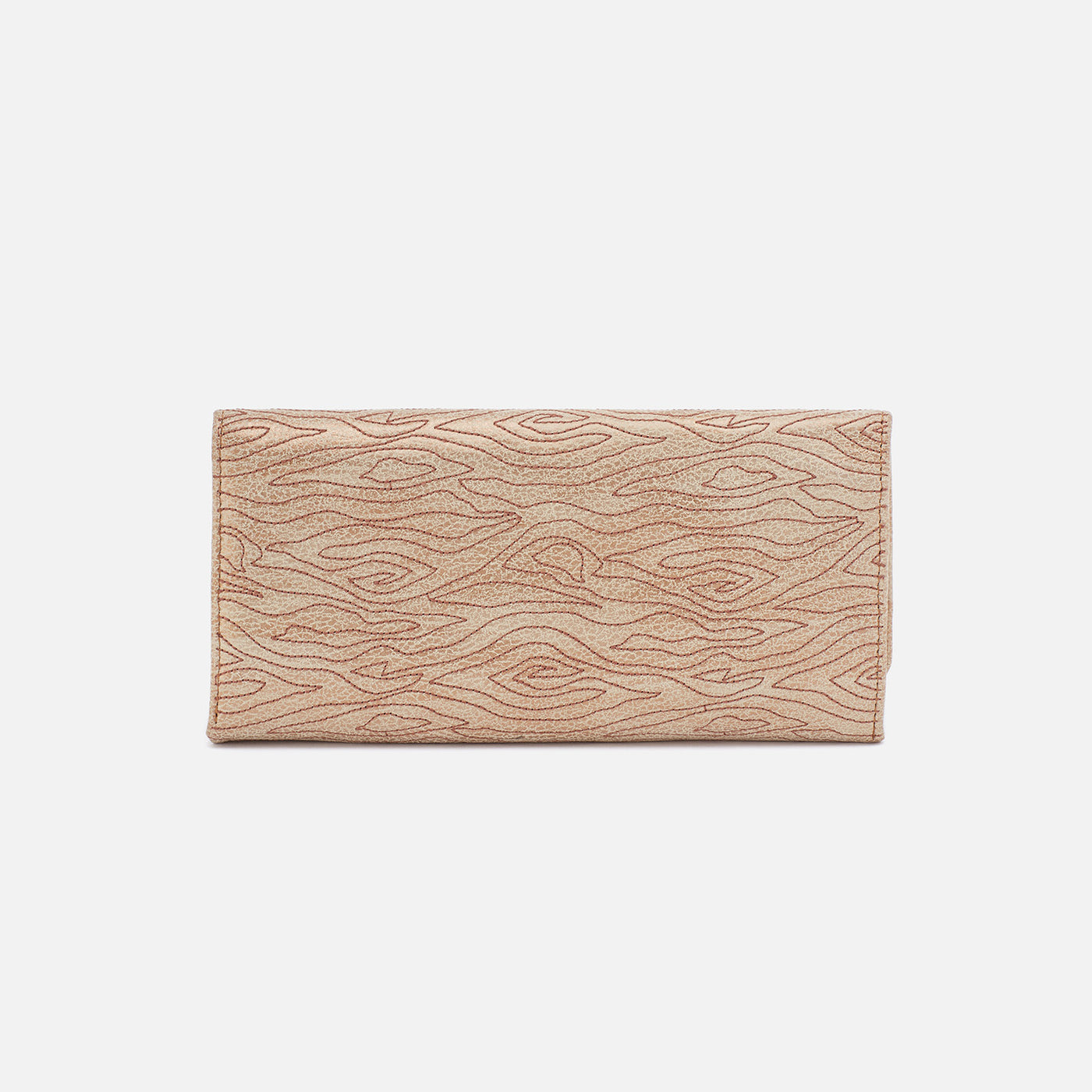 Rachel Continental Wallet in Embroidered Metallic Leather - Gold Leaf