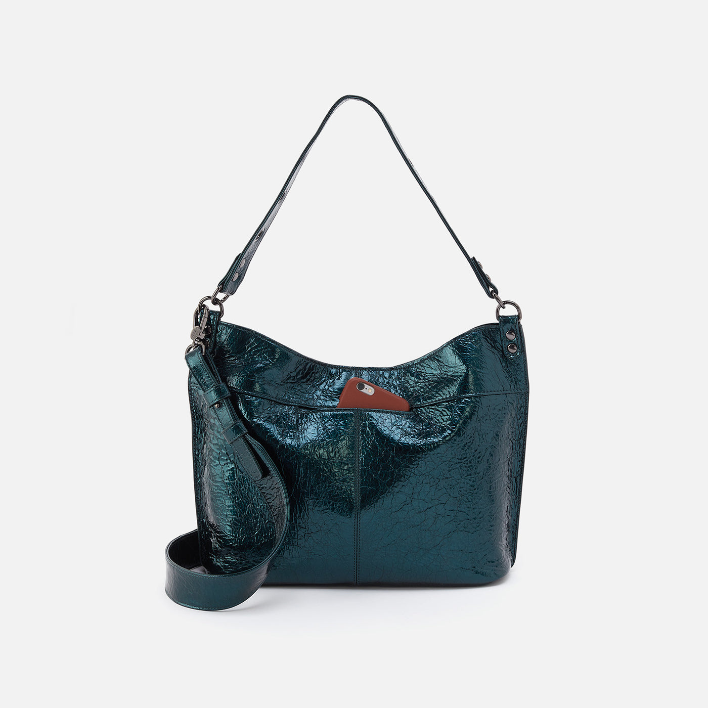 Pier Shoulder Bag in Patent Leather - Spruce Patent