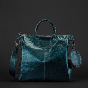 Sheila Large Satchel in Patent Leather - Spruce Patent