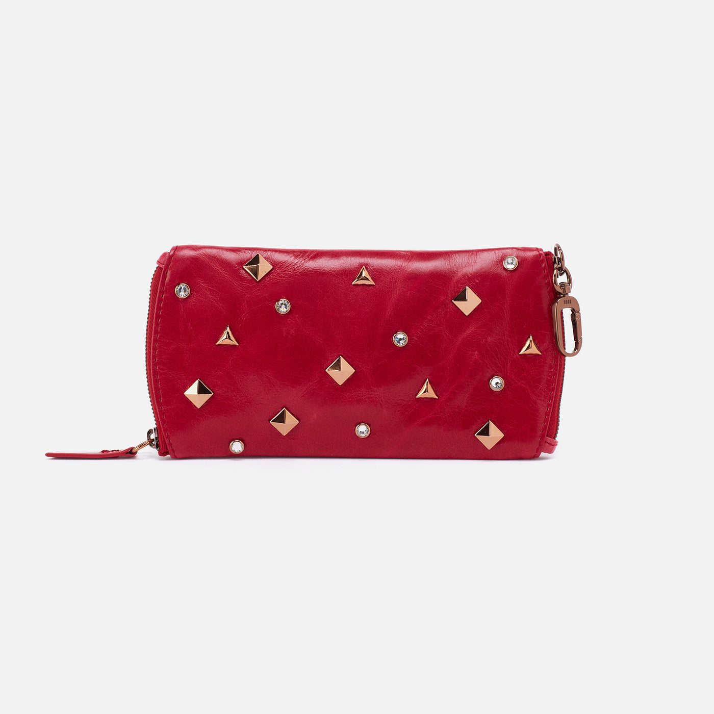 Spark Double Eyeglass Case in Polished Leather - Claret