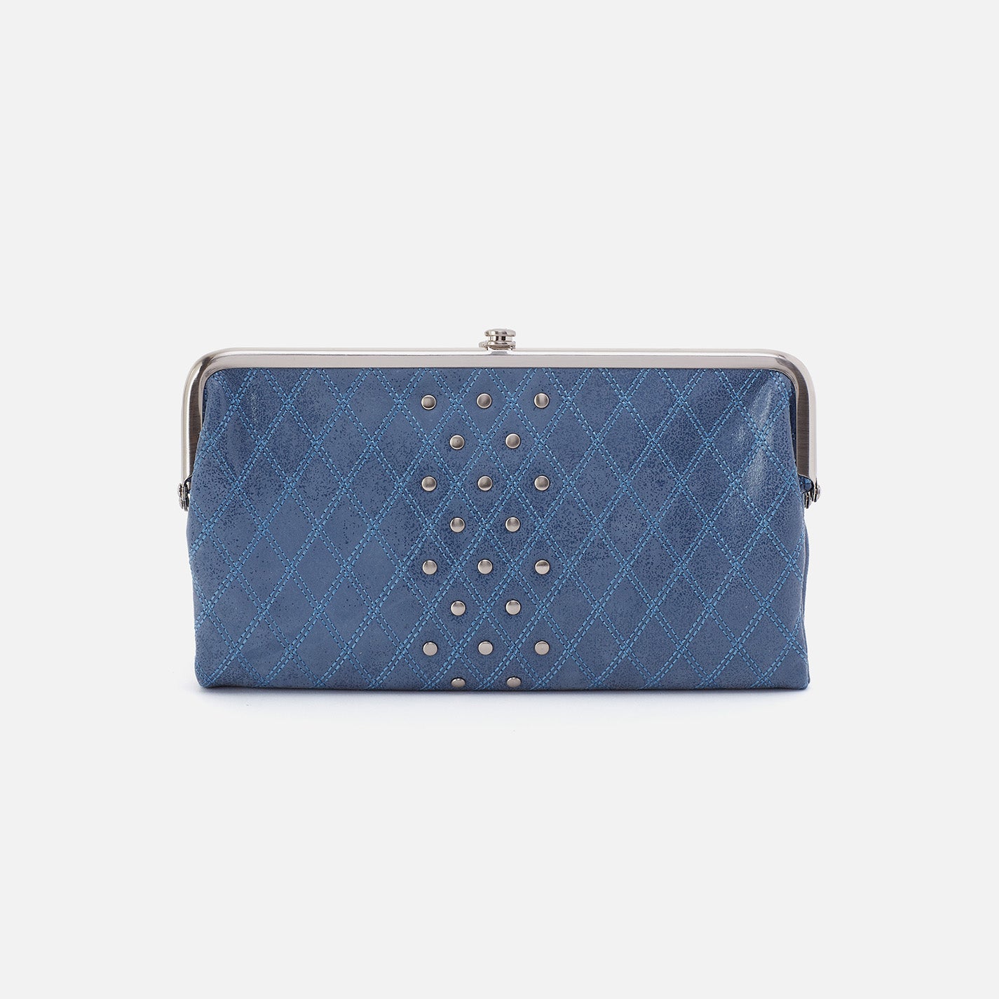 Lauren Clutch Wallet in Buffed Leather Azure HOBO