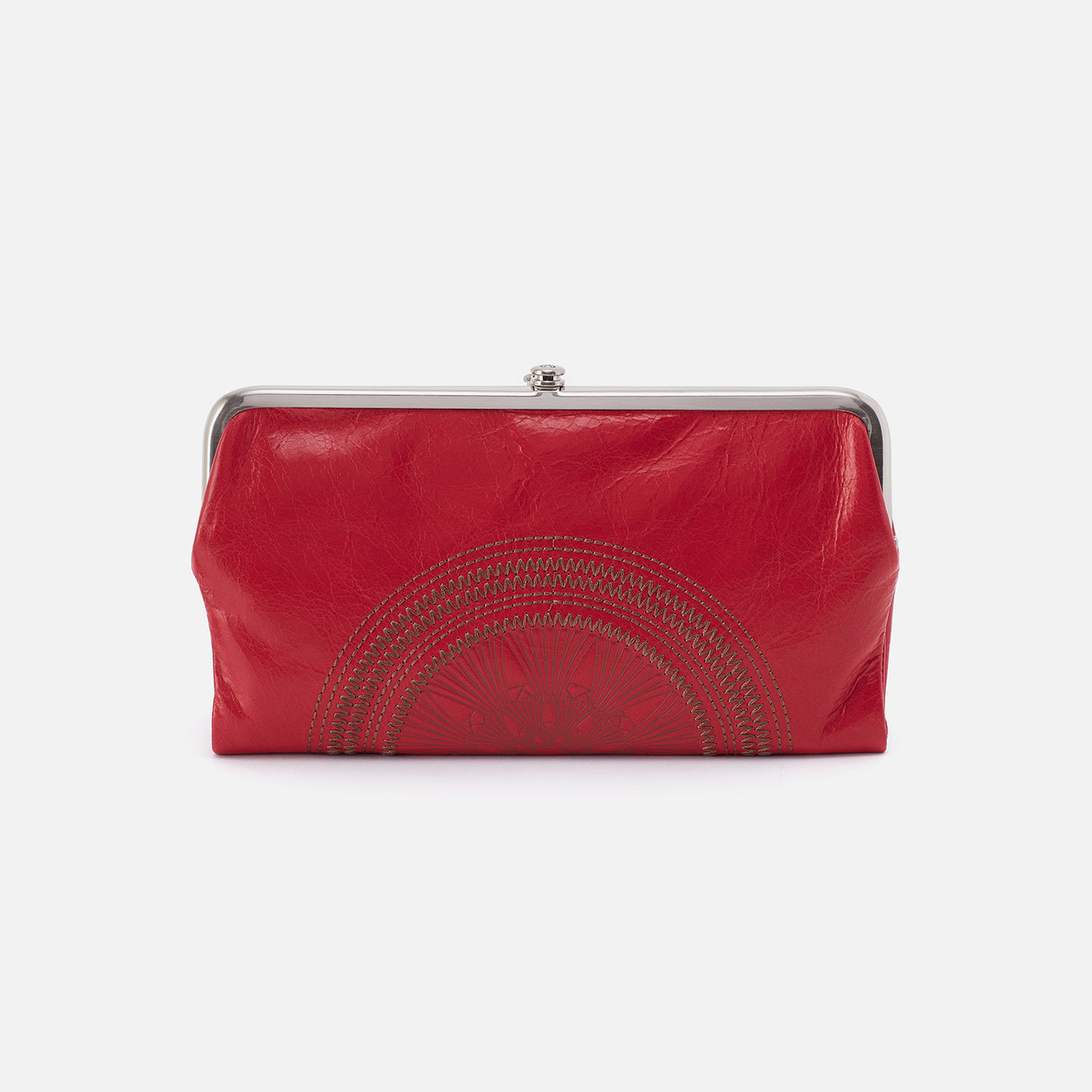 Lauren Clutch-Wallet In Polished Leather - Hibiscus