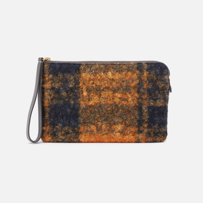 Wayfare Wristlet in Suede With Faux Shearling - Plaid Shearling