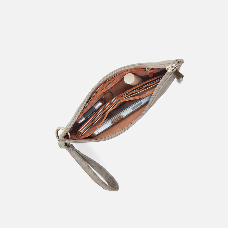 Vida Wristlet in Nubuck Leather - Golden Granite