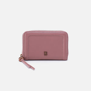 Nila Small Zip Around Wallet in Pebbled Leather - Mauve