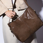 Render Shoulder Bag In Buffed Leather - Mocha