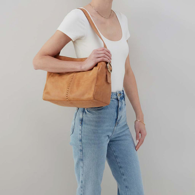 Render Shoulder Bag In Buffed Leather - Whiskey