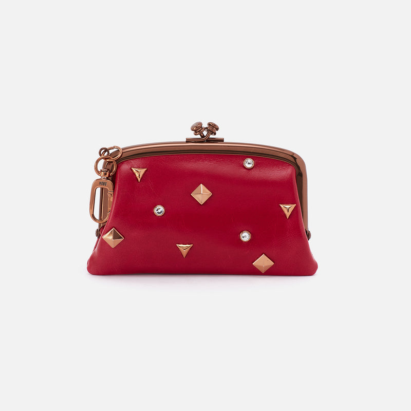 Cheer Frame Pouch in Polished Leather - Claret