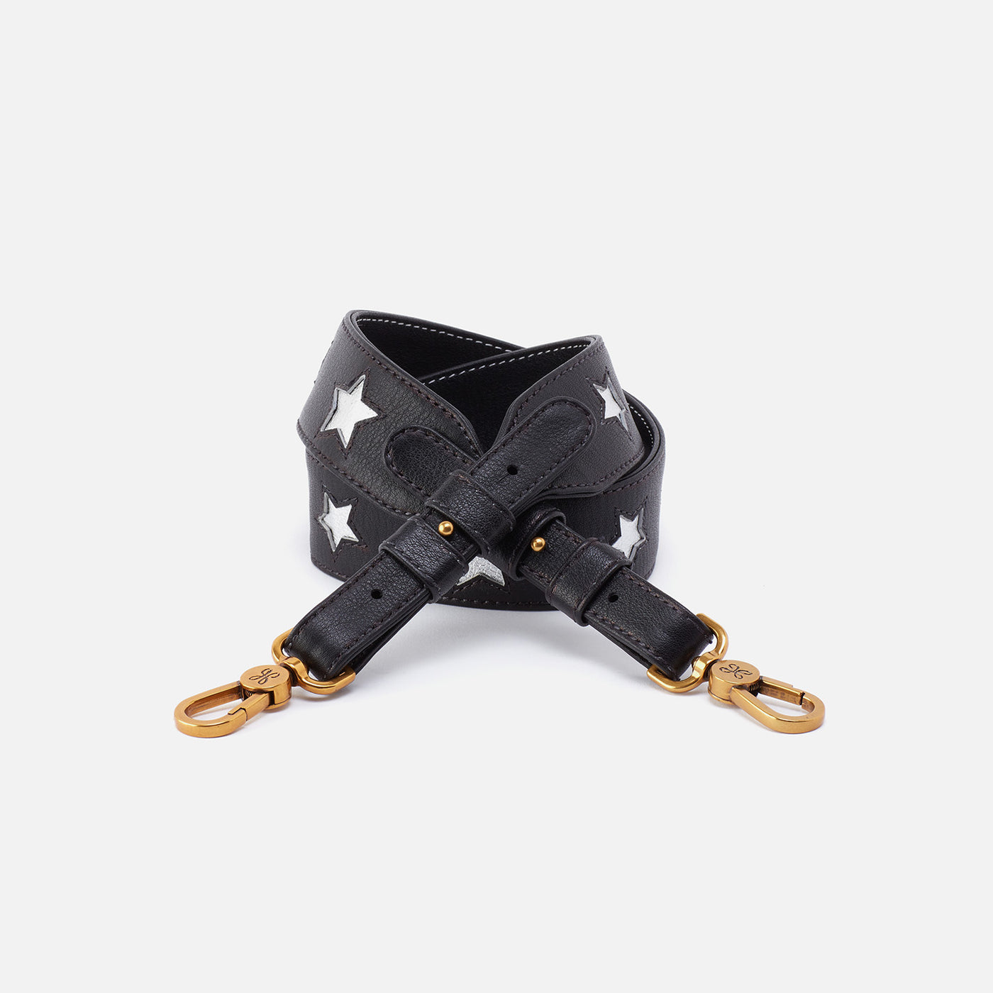 Star Leather Strap in Pebbled Leather - Black