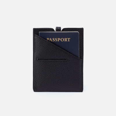 Passport Holder in Pebbled Leather - Black