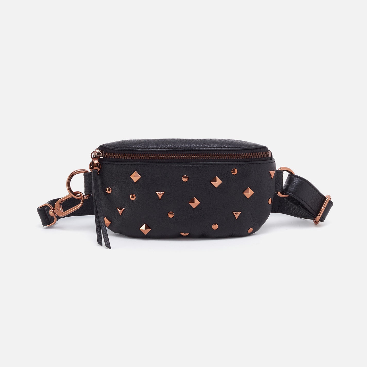 Fern Belt Bag in Pebbled Leather Studded Black HOBO