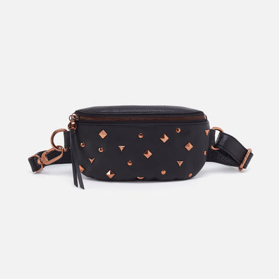 Fern Belt Bag in Pebbled Leather - Studded Black