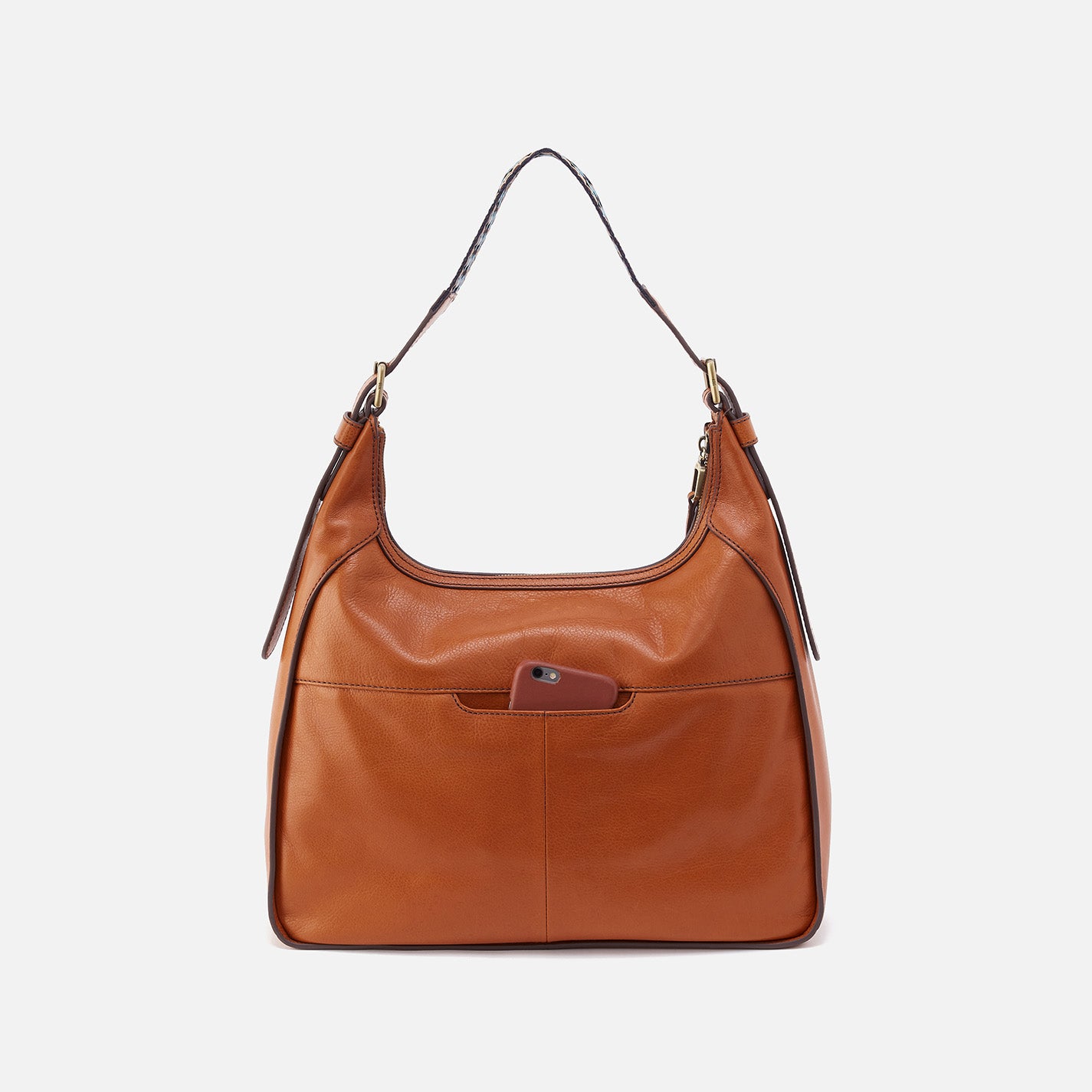 Brown leather hobo purse store