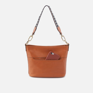 Belle Convertible Shoulder Bag in Artisan Leather - Honey Brown