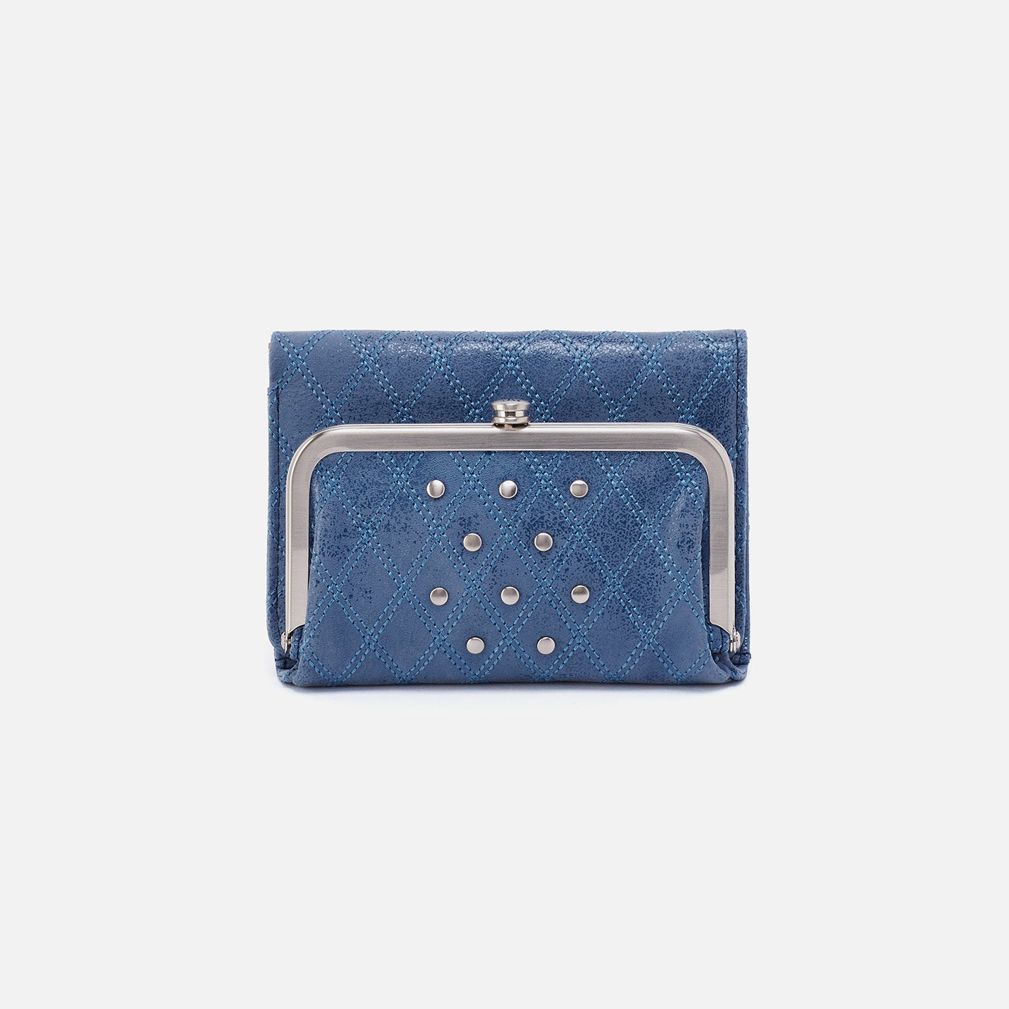 Robin Compact Wallet in Buffed Leather Azure HOBO