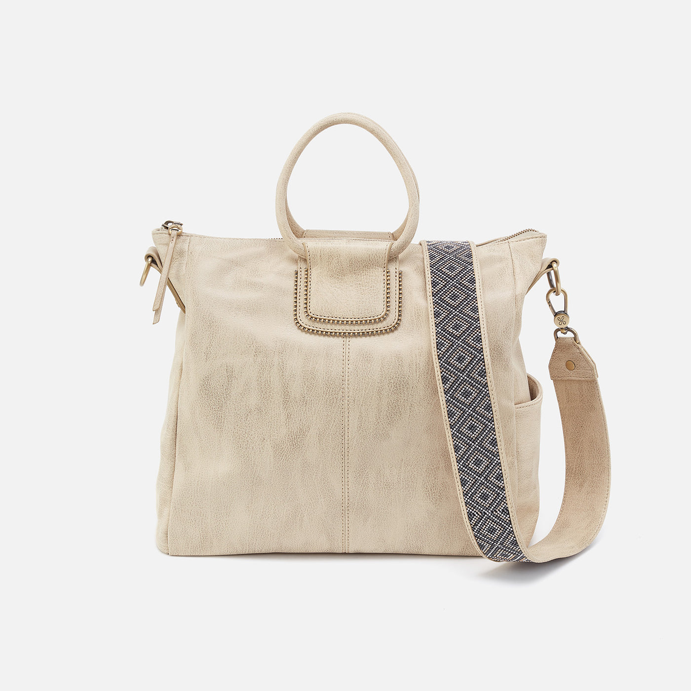 Sheila Large Satchel in Metallic Leather - Gold