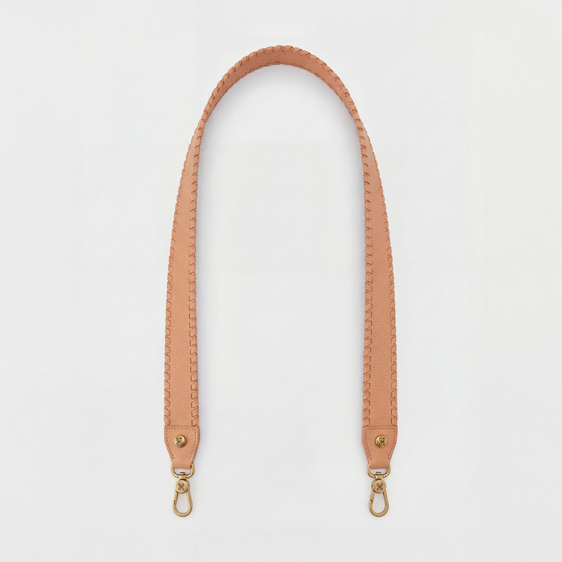 Whipstitch Guitar Strap in Pebbled Leather - Sandstorm