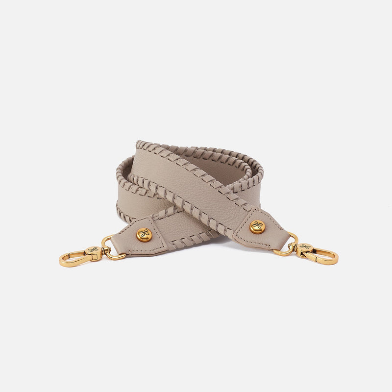 Whipstitch Guitar Strap In Pebbled Leather Taupe HOBO