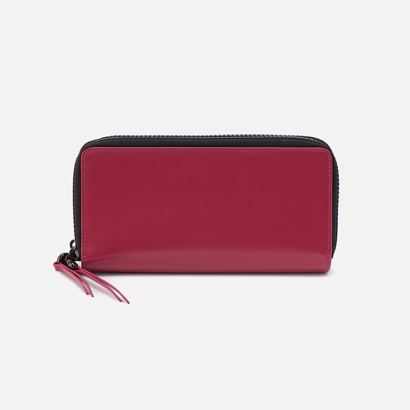 Dixon Large Zip Wallet In High Gloss Leather - Magenta – HOBO