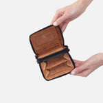 Dixon Medium Zip Wallet In High Gloss Leather - Black