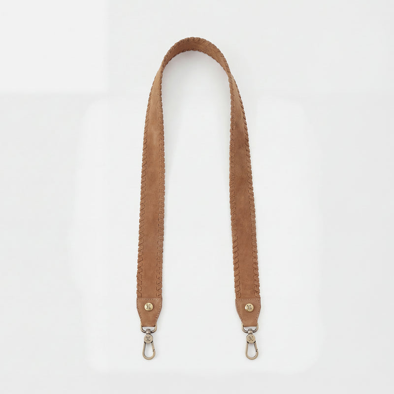 Whipstitch Guitar Strap In Buffed Leather - Whiskey