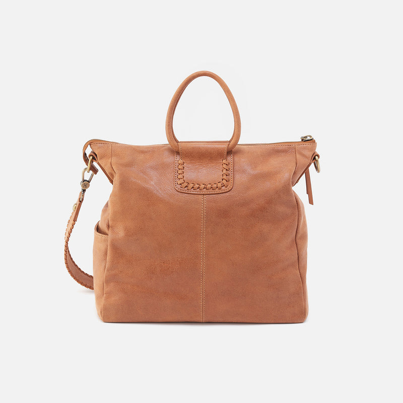 Sheila Large Satchel In Buffed Leather - Whiskey