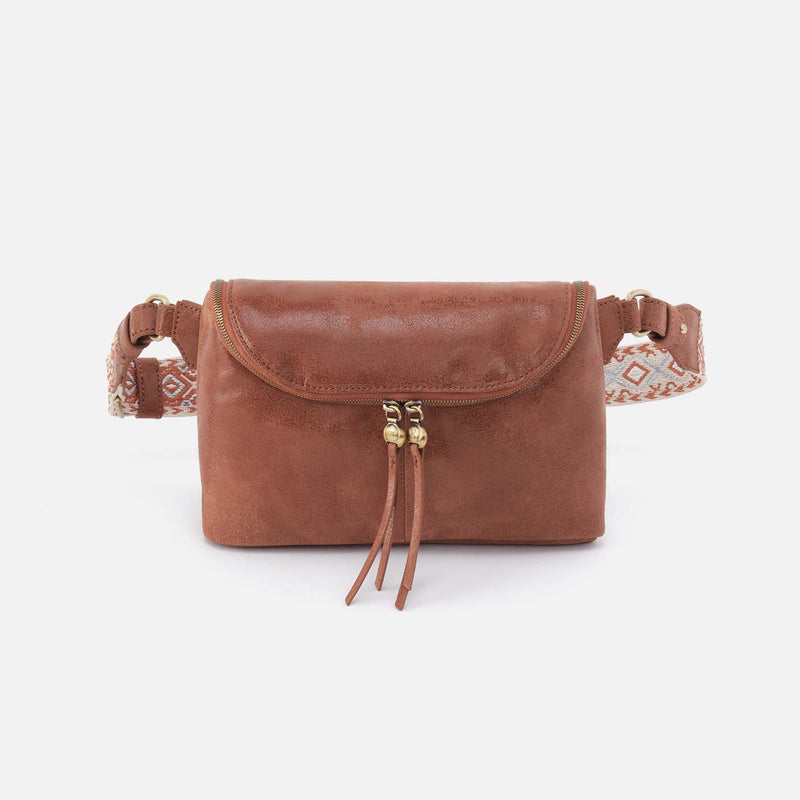 Fern Large Belt Bag in Buffed Leather - Burnished Saddle